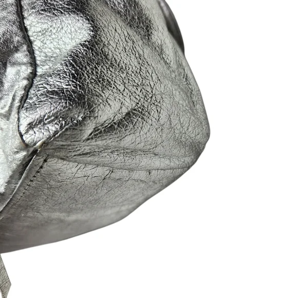 Steve Madden Vegan Silver Metallic Studded Purse Shoulder Bag Y2K Punk Medium - Picture 9 of 16